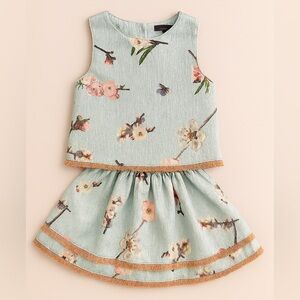 Girls’ Floral Jacquard Top & Skirt Set from Imoga, Size 4
